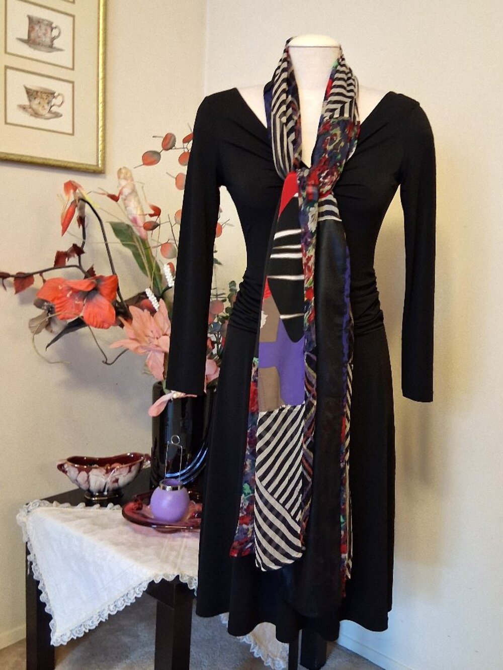 DEPT Vintage Scarf Neckwear Wearable Art Spring Fall Winter Scarves Rare Luxury
